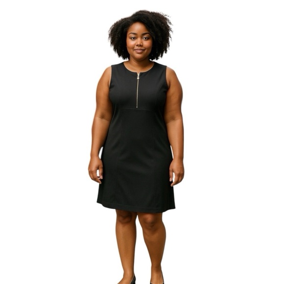 ✅ Calvin Klein Women’s Black Size 14W Form Fitting Sleeveless Dress - Picture 3 of 4
